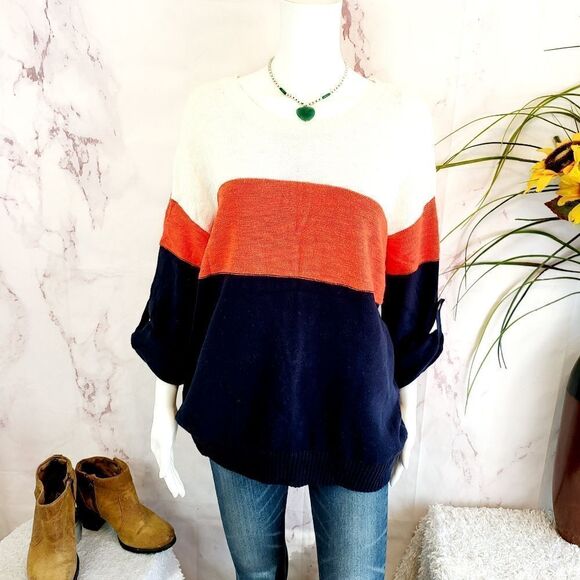 Vince Camuto pullover super soft color block sweater - Picture 3 of 7